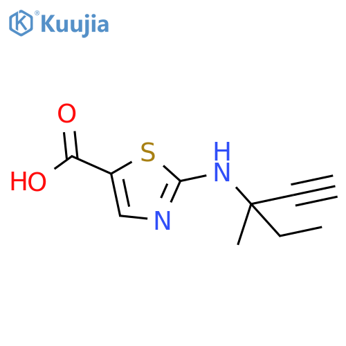 2-[(3-Methylpent-1-yn-3-yl)amino]-1,3-thiazole-5-carboxylic acid structure