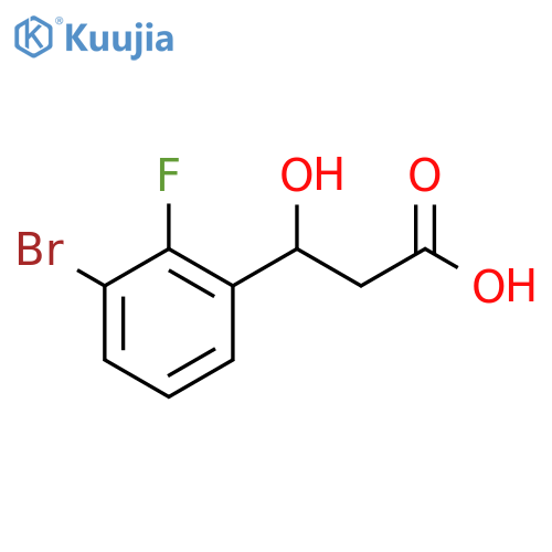 3-(3-Bromo-2-fluorophenyl)-3-hydroxypropanoic acid structure