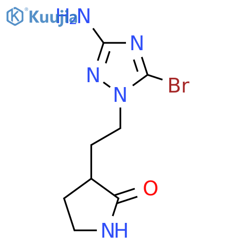 3-[2-(3-amino-5-bromo-1H-1,2,4-triazol-1-yl)ethyl]pyrrolidin-2-one structure