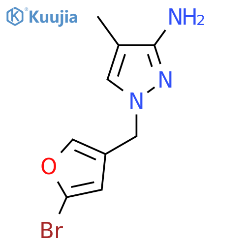 1-[(5-Bromofuran-3-yl)methyl]-4-methyl-1H-pyrazol-3-amine structure