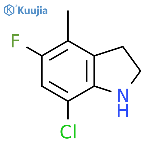 7-Chloro-5-fluoro-4-methyl-2,3-dihydro-1H-indole structure