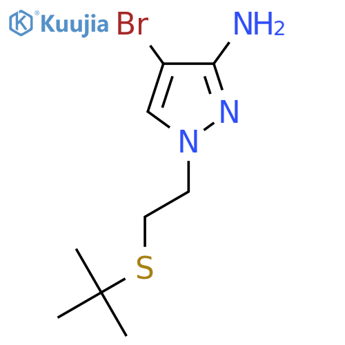 4-bromo-1-[2-(tert-butylsulfanyl)ethyl]-1H-pyrazol-3-amine structure
