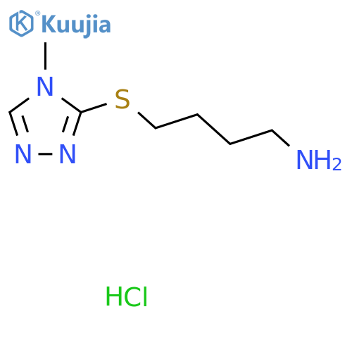 4-((4-methyl-4H-1,2,4-triazol-3-yl)thio)butan-1-amine hydrochloride structure