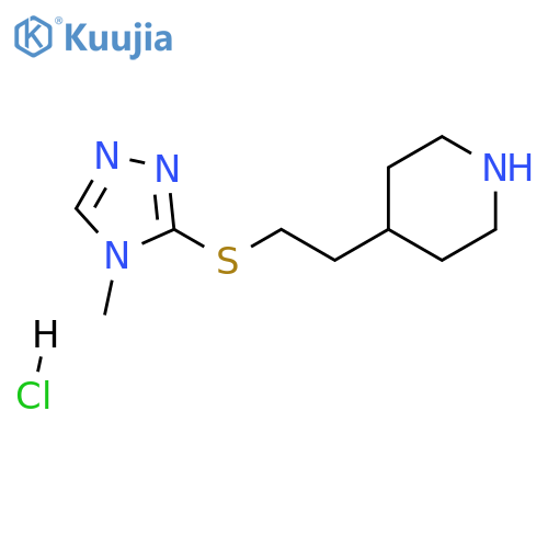 4-[2-[(4-methyl-1,2,4-triazol-3-yl)sulfanyl]ethyl]piperidine:hydrochloride structure