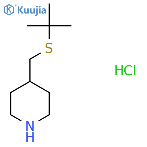 4-[(Tert-butylsulfanyl)methyl]piperidine hydrochloride structure