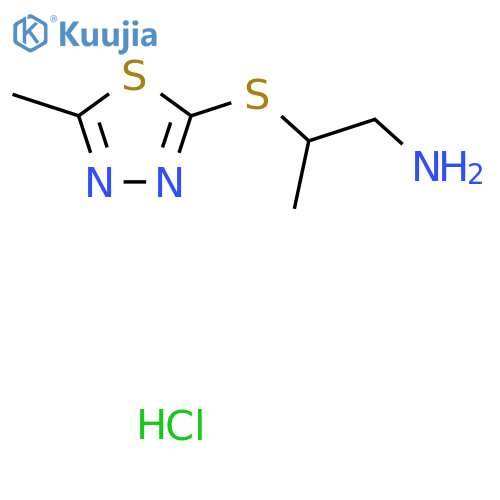 2-((5-Methyl-1,3,4-thiadiazol-2-yl)thio)propan-1-amine hydrochloride structure