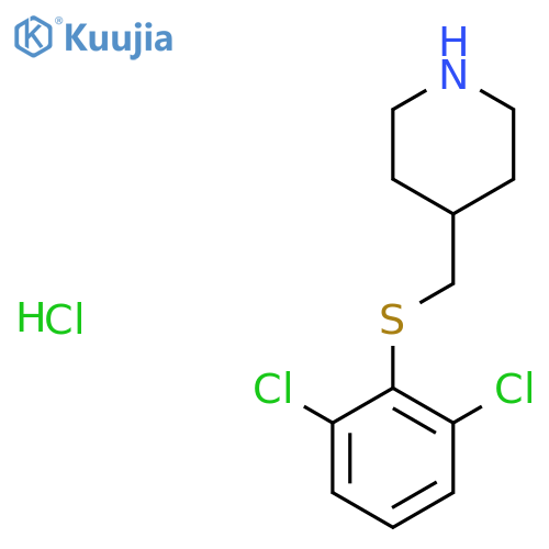 4-{[(2,6-dichlorophenyl)sulfanyl]methyl}piperidine hydrochloride structure