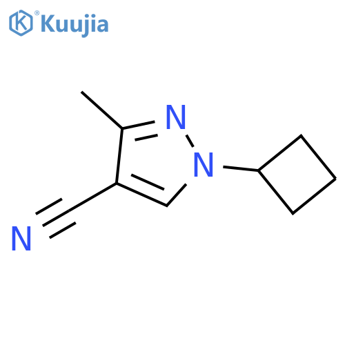 1-cyclobutyl-3-methyl-1H-pyrazole-4-carbonitrile structure