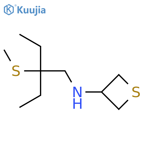 N-[2-ethyl-2-(methylsulfanyl)butyl]thietan-3-amine structure