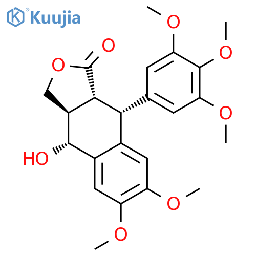 (3aR)-4c-Hydroxy-6,7-dimethoxy-9c-(3,4,5-trimethoxy-phenyl)-(3ar,9at)-3a,4,9,9a-tetrahydro-3H-naphtho[2,3-c]furan-1-on structure