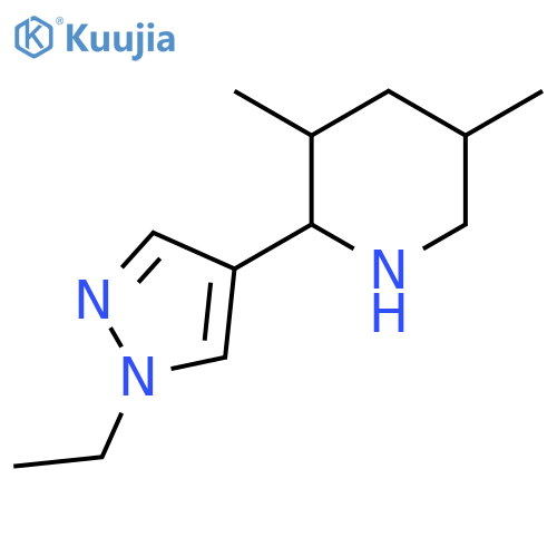 2-(1-ethyl-1H-pyrazol-4-yl)-3,5-dimethylpiperidine structure