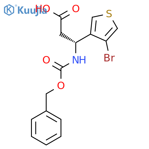 (3R)-3-{[(benzyloxy)carbonyl]amino}-3-(4-bromothiophen-3-yl)propanoic acid structure