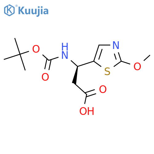 (3R)-3-{[(tert-butoxy)carbonyl]amino}-3-(2-methoxy-1,3-thiazol-5-yl)propanoic acid structure