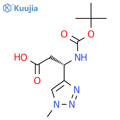(3S)-3-{[(tert-butoxy)carbonyl]amino}-3-(1-methyl-1H-1,2,3-triazol-4-yl)propanoic acid structure