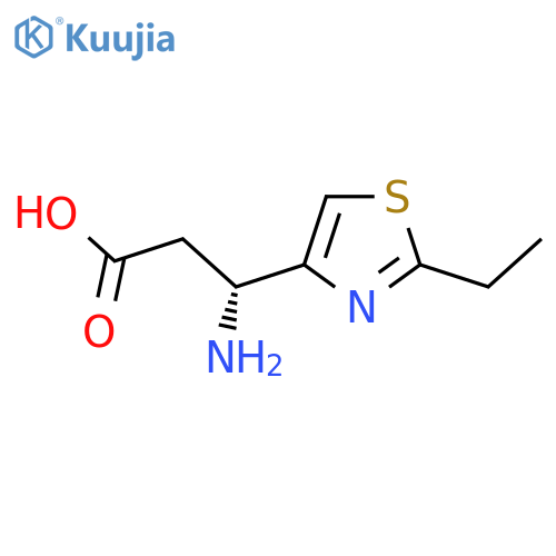 (3R)-3-amino-3-(2-ethyl-1,3-thiazol-4-yl)propanoic acid structure