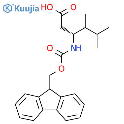 (3R)-3-({[(9H-fluoren-9-yl)methoxy]carbonyl}amino)-4,5-dimethylhexanoic acid structure