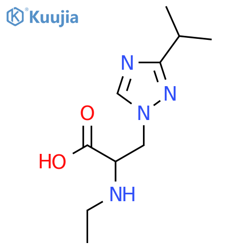 2-(ethylamino)-3-[3-(propan-2-yl)-1H-1,2,4-triazol-1-yl]propanoic acid structure