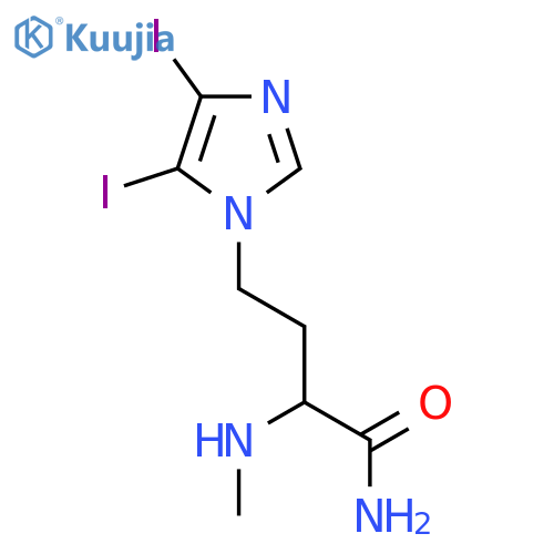 4-(4,5-diiodo-1H-imidazol-1-yl)-2-(methylamino)butanamide structure