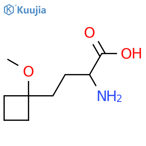 2-Amino-4-(1-methoxycyclobutyl)butanoic acid structure
