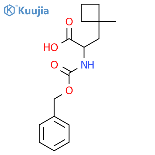 2-{(benzyloxy)carbonylamino}-3-(1-methylcyclobutyl)propanoic acid structure