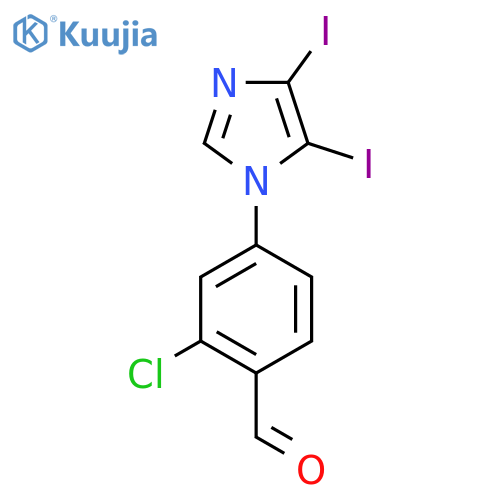 2-chloro-4-(4,5-diiodo-1H-imidazol-1-yl)benzaldehyde structure