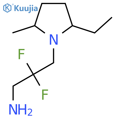 3-(2-Ethyl-5-methylpyrrolidin-1-yl)-2,2-difluoropropan-1-amine structure