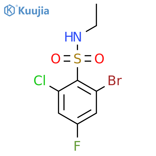 2-bromo-6-chloro-N-ethyl-4-fluorobenzene-1-sulfonamide structure