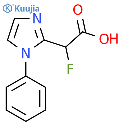 2-fluoro-2-(1-phenyl-1H-imidazol-2-yl)acetic acid structure