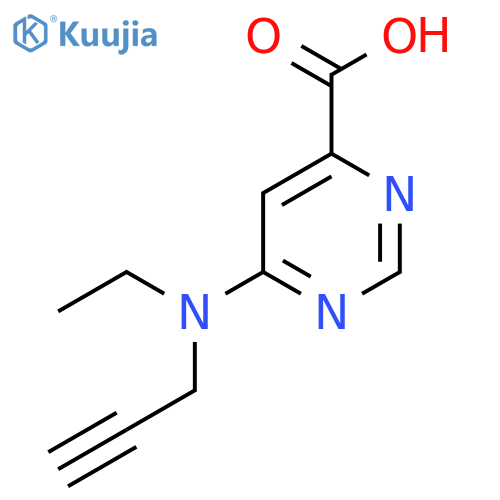 6-[Ethyl(prop-2-yn-1-yl)amino]pyrimidine-4-carboxylic acid structure