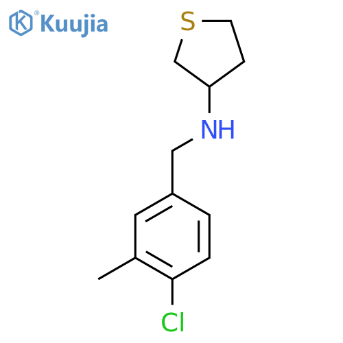 N-[(4-chloro-3-methylphenyl)methyl]thiolan-3-amine structure
