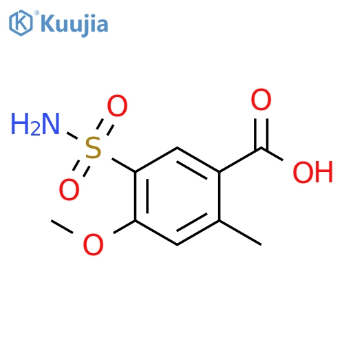 4-methoxy-2-methyl-5-sulfamoylbenzoic acid structure
