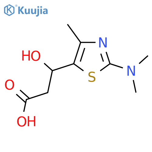 3-[2-(Dimethylamino)-4-methyl-1,3-thiazol-5-yl]-3-hydroxypropanoic acid structure