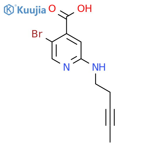 5-Bromo-2-[(pent-3-yn-1-yl)amino]pyridine-4-carboxylic acid structure