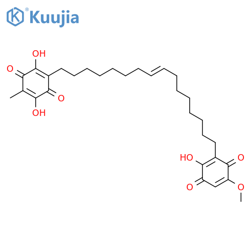1-(2-Hydroxy-5-methoxy-1,4-benzochinonyl-(3))-16-(2,5-dihydroxy-6-methyl-1,4-benzochinonyl-(3))-cis-hexadecen-(8) (Ardisiachinon B) structure
