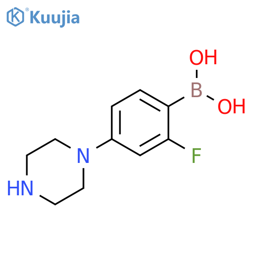 (2-fluoro-4-(piperazin-1-yl)phenyl)boronic acid structure