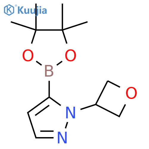 1-(oxetan-3-yl)-5-(tetramethyl-1,3,2-dioxaborolan-2-yl)-1H-pyrazole structure