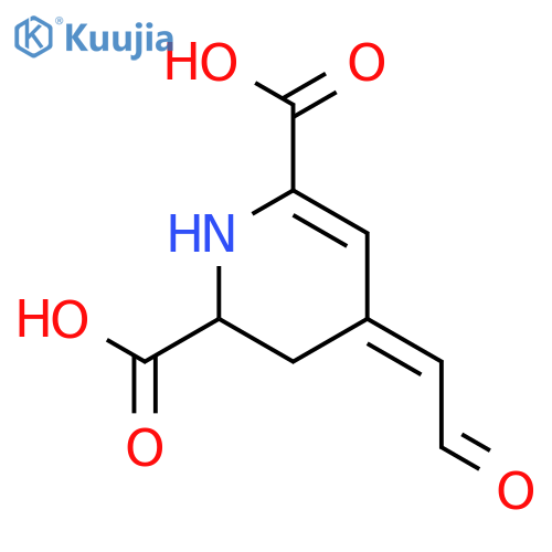 (2S,4E)-4-(2-oxoethylidene)-1,2,3,4-tetrahydropyridine-2,6-dicarboxylic acid structure