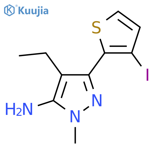 4-ethyl-3-(3-iodothiophen-2-yl)-1-methyl-1H-pyrazol-5-amine structure