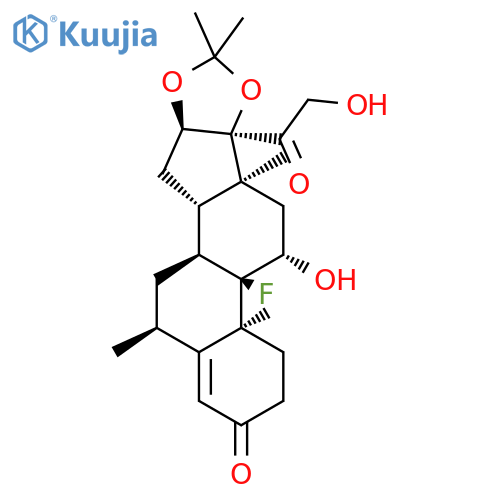 Pregn-4-ene-3,20-dione,9-fluoro-11,21-dihydroxy-6-methyl-16,17-[(1-methylethylidene)bis(oxy)]-, (6a,11b,16a)- (9CI) structure