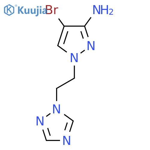 4-Bromo-1-[2-(1H-1,2,4-triazol-1-yl)ethyl]-1H-pyrazol-3-amine structure