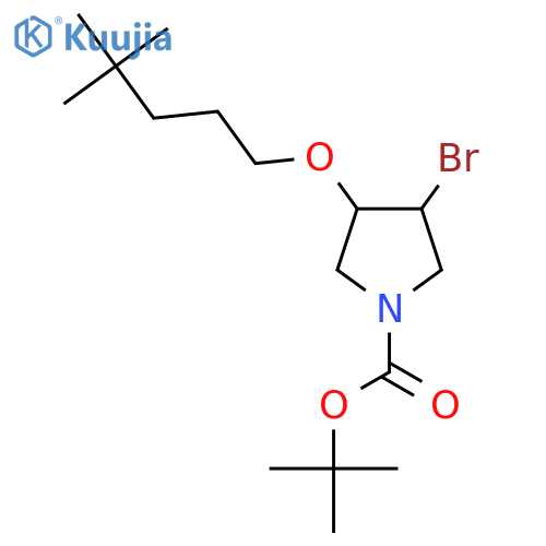 Tert-butyl 3-bromo-4-[(4,4-dimethylpentyl)oxy]pyrrolidine-1-carboxylate structure