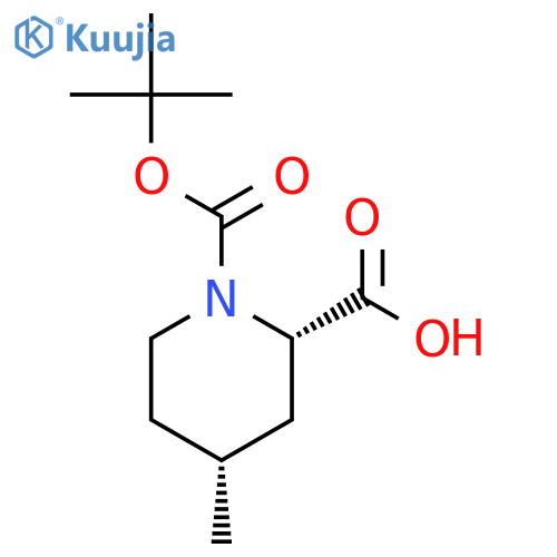 cis-1-[(tert-butoxy)carbonyl]-4-methylpiperidine-2-carboxylic acid structure
