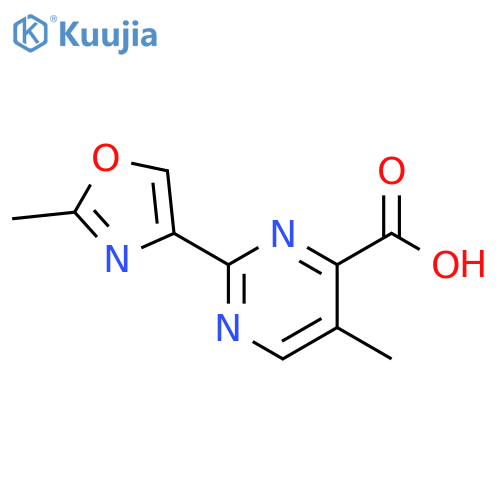 4-Pyrimidinecarboxylic acid, 5-methyl-2-(2-methyl-4-oxazolyl)- structure