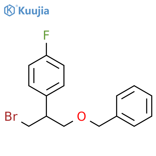 Benzene, 1-[1-(bromomethyl)-2-(phenylmethoxy)ethyl]-4-fluoro- structure