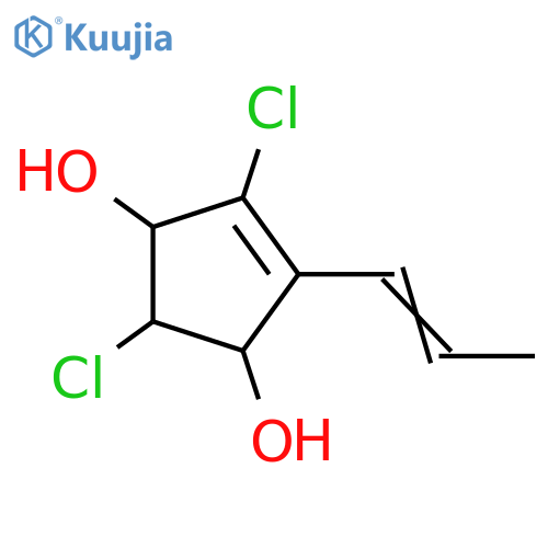 2,4-Dichloro-5-(1-propenyl)-4-cyclopentene-1,3-diol; (1R,2S,3R)-(E)-form structure