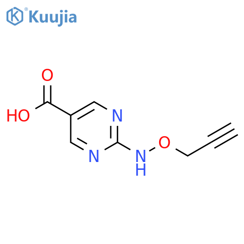 2-[(Prop-2-yn-1-yloxy)amino]pyrimidine-5-carboxylic acid structure