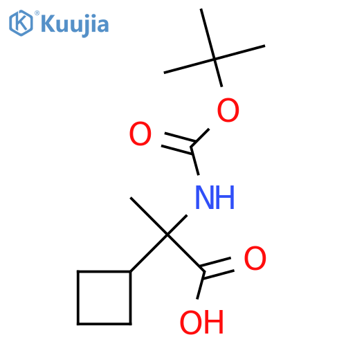2-Cyclobutyl-2-[(2-methylpropan-2-yl)oxycarbonylamino]propanoic acid structure