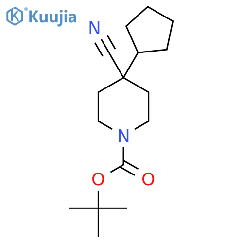 Tert-butyl 4-cyano-4-cyclopentylpiperidine-1-carboxylate structure