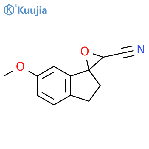 Spiro[1H-indene-1,2'-oxirane]-3'-carbonitrile, 2,3-dihydro-6-methoxy- structure