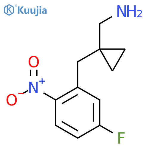 {1-(5-fluoro-2-nitrophenyl)methylcyclopropyl}methanamine structure